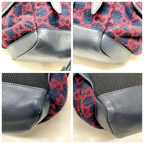 Gucci BackPack Bag Navy Blue Felt 950-042425 main image 11